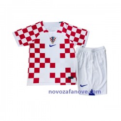 Nogometni Dres Hrvatska Dječji Domaći Svjetsko prvenstvo 2022 Kratkih Rukava