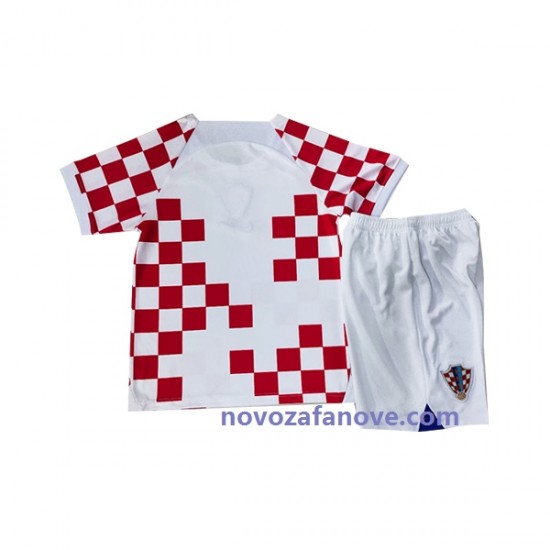 Nogometni Dres Hrvatska Dječji Domaći Svjetsko prvenstvo 2022 Kratkih Rukava