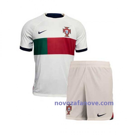 Nogometni Dres Portugal Dječji Gostujući Svjetsko prvenstvo 2022 Kratkih Rukava