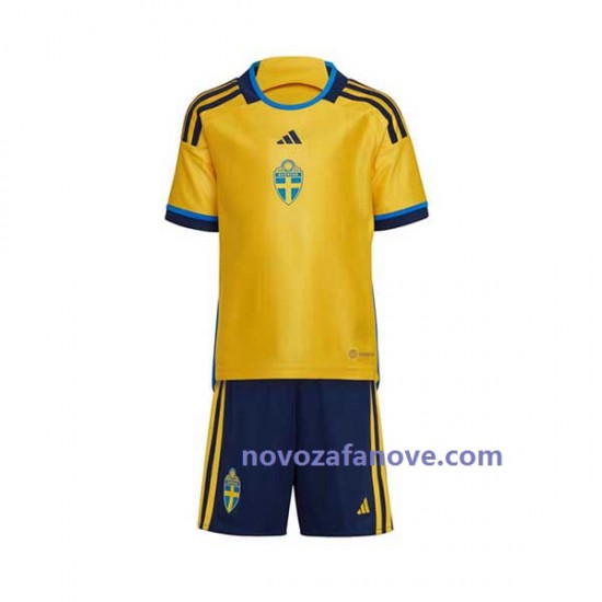 Nogometni Dres Švedska Dječji Domaći 2022 Kratkih Rukava