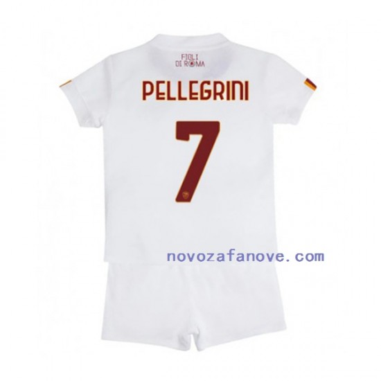 Nogometni Dres Roma Lorenzo Pellegrini 7 Dječji Gostujući 2022-2023 Kratkih Rukava