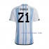 Nogometni Dres Argentina Dybala 21 Muški Domaći Svjetsko prvenstvo 2022 Kratkih Rukava