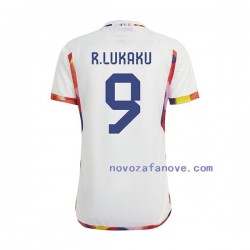 Nogometni Dres Belgija Lukaku 9 Muški Gostujući Svjetsko prvenstvo 2022 Kratkih Rukava