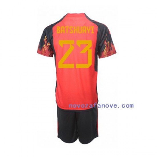 Nogometni Dres Belgija Michy Batshuayi 23 Dječji Domaći Svjetsko prvenstvo 2022 Kratkih Rukava