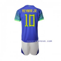 Nogometni Dres Brazil Neymar JR 10 Dječji Gostujući Svjetsko prvenstvo 2022 Kratkih Rukava