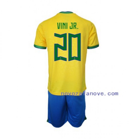 Nogometni Dres Brazil Vinicius Junior 20 Dječji Domaći Svjetsko prvenstvo 2022 Kratkih Rukava