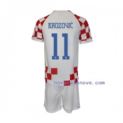 Nogometni Dres Hrvatska Brozovic 11 Dječji Domaći Svjetsko prvenstvo 2022 Kratkih Rukava