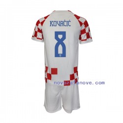 Nogometni Dres Hrvatska Kovacic 8 Dječji Domaći Svjetsko prvenstvo 2022 Kratkih Rukava