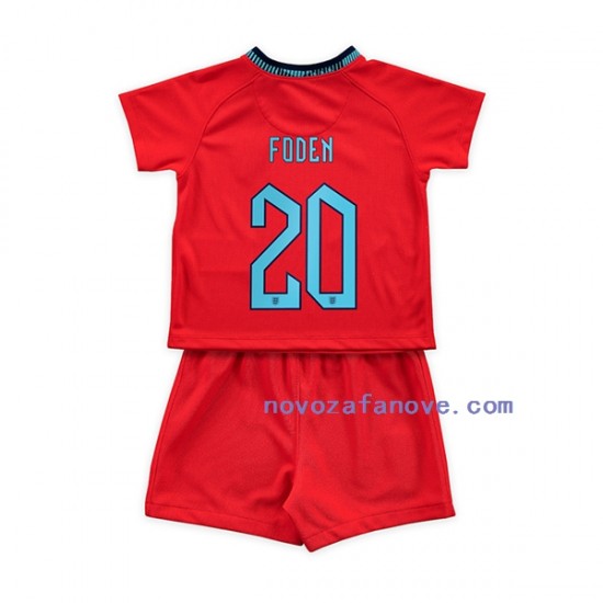 Nogometni Dres Engleska Foden 20 Dječji Gostujući Svjetsko prvenstvo 2022 Kratkih Rukava