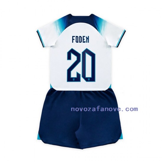 Nogometni Dres Engleska Foden 20 Dječji Domaći Svjetsko prvenstvo 2022 Kratkih Rukava