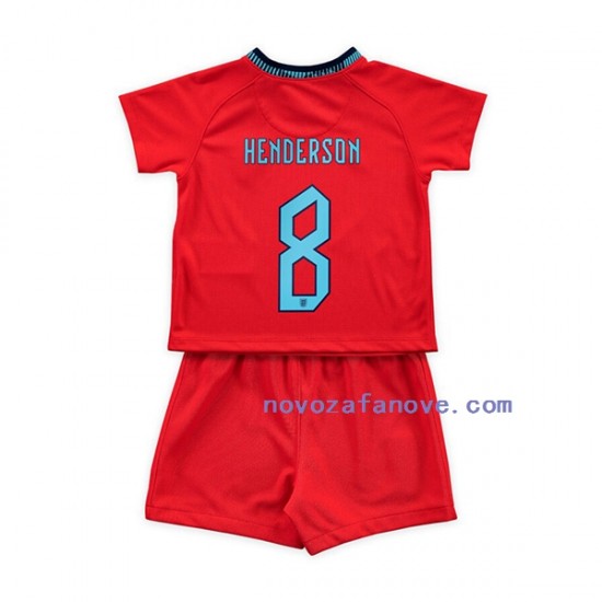 Nogometni Dres Engleska Henderson 8 Dječji Gostujući Svjetsko prvenstvo 2022 Kratkih Rukava