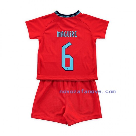Nogometni Dres Engleska Maguire 6 Dječji Gostujući Svjetsko prvenstvo 2022 Kratkih Rukava