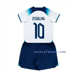 Nogometni Dres Engleska Sterling 10 Dječji Domaći Svjetsko prvenstvo 2022 Kratkih Rukava