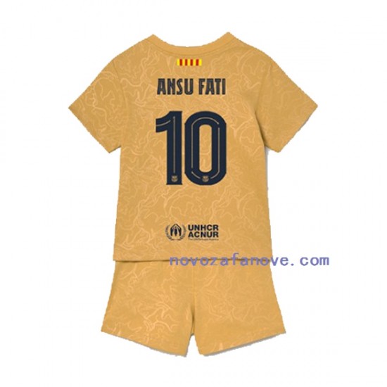 Nogometni Dres FC Barcelona Ansu Fat 10 Dječji Gostujući 2022-2023 Kratkih Rukava