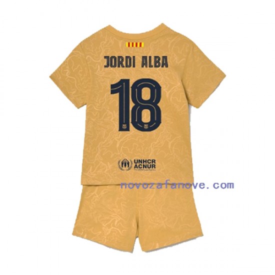 Nogometni Dres FC Barcelona Jordi Alba 18 Dječji Gostujući 2022-2023 Kratkih Rukava