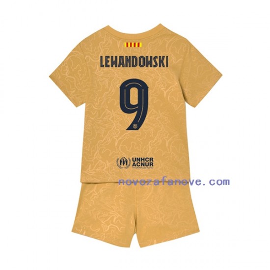 Nogometni Dres FC Barcelona Lewandowski 9 Dječji Gostujući 2022-2023 Kratkih Rukava