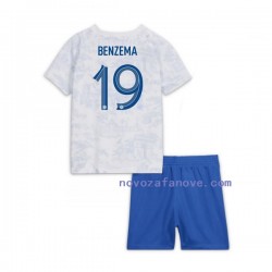 Nogometni Dres Francuska Benzema 19 Dječji Gostujući Svjetsko prvenstvo 2022 Kratkih Rukava