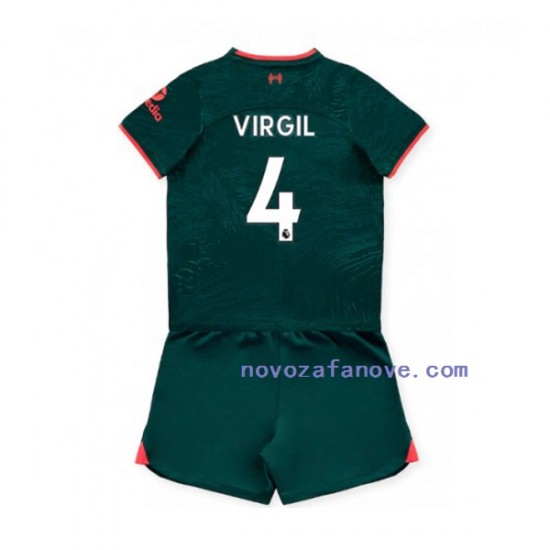 Nogometni Dres Liverpool Virgil van Dijk 4 Dječji Treći 2022-2023 Kratkih Rukava