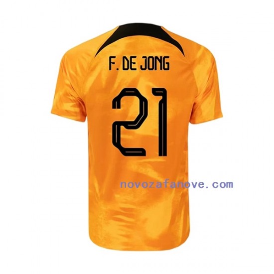 Nogometni Dres Nizozemska Frenkie de Jong 21 Muški Domaći Svjetsko prvenstvo 2022 Kratkih Rukava