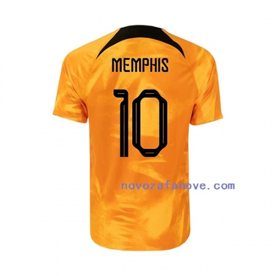 Nogometni Dres Nizozemska Memphis 10 Muški Domaći Svjetsko prvenstvo 2022 Kratkih Rukava
