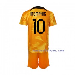 Nogometni Dres Nizozemska Memphis Depay 10 Dječji Domaći Svjetsko prvenstvo 2022 Kratkih Rukava