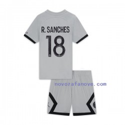 Nogometni Dres Paris Saint-Germain R.Sanches 18 Dječji Gostujući 2022-2023 Kratkih Rukava