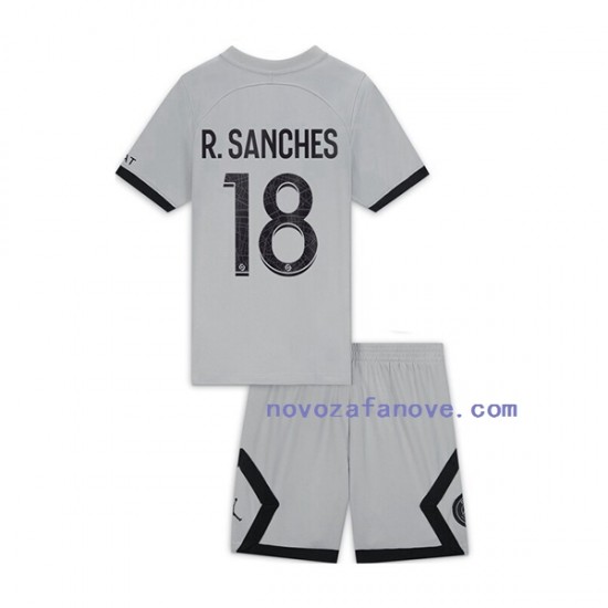 Nogometni Dres Paris Saint-Germain R.Sanches 18 Dječji Gostujući 2022-2023 Kratkih Rukava