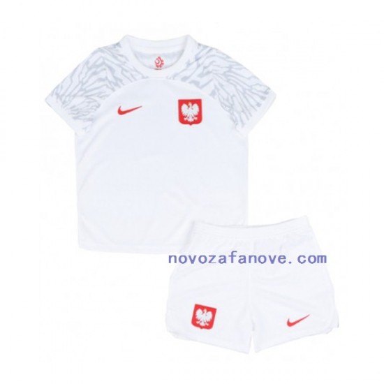 Nogometni Dres Poljska Dječji Domaći Svjetsko prvenstvo 2022 Kratkih Rukava