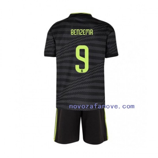 Nogometni Dres Real Madrid Benzema 9 Dječji Treći 2022-2023 Kratkih Rukava