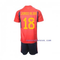 Nogometni Dres Španjolska Jordi Alba 18 Dječji Domaći Svjetsko prvenstvo 2022 Kratkih Rukava