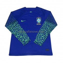 Nogometni Dres Brazil Muški Gostujući Svjetsko prvenstvo 2022 Dugim Rukavima