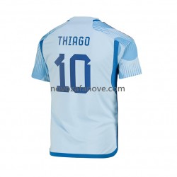 Nogometni Dres Španjolska Thiago 10 Muški Gostujući Svjetsko prvenstvo 2022 Kratkih Rukava