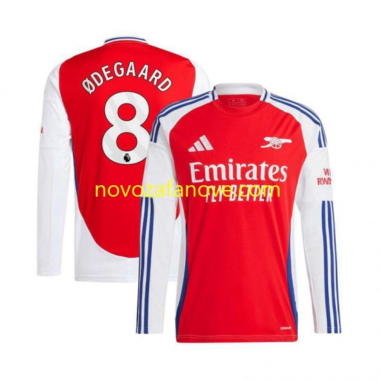 Nogometni Dres Arsenal Martin Odegaard 8 Muški Domaći 2024-2025 Dugim Rukavima