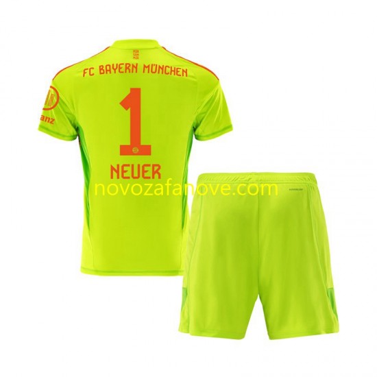 Nogometni Dres FC Bayern München Manuel Neuer 1 Golmanski Dječji Domaći 2024-2025 Kratkih Rukava