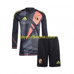 Nogometni Dres Belgija Golmanski Dječji Domaći Euro 2024 Dugim Rukavima