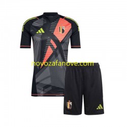 Nogometni Dres Belgija Golmanski Dječji Domaći Euro 2024 Kratkih Rukava