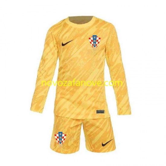 Nogometni Dres Hrvatska Golmanski Dječji Domaći Euro 2024 Dugim Rukavima