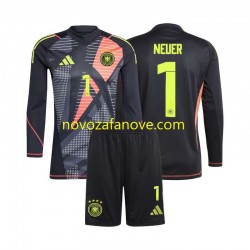 Nogometni Dres Njemačka Manuel Neuer 1 Golmanski Dječji Domaći Euro 2024 Dugim Rukavima