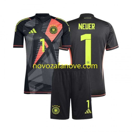 Nogometni Dres Njemačka Manuel Neuer 1 Golmanski Dječji Domaći Euro 2024 Kratkih Rukava