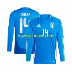 Nogometni Dres Italija Chiesa 14 Muški Domaći Euro 2024 Dugim Rukavima