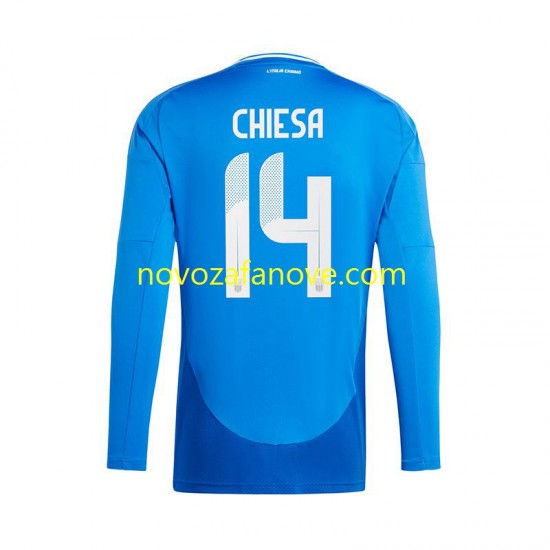 Nogometni Dres Italija Chiesa 14 Muški Domaći Euro 2024 Dugim Rukavima