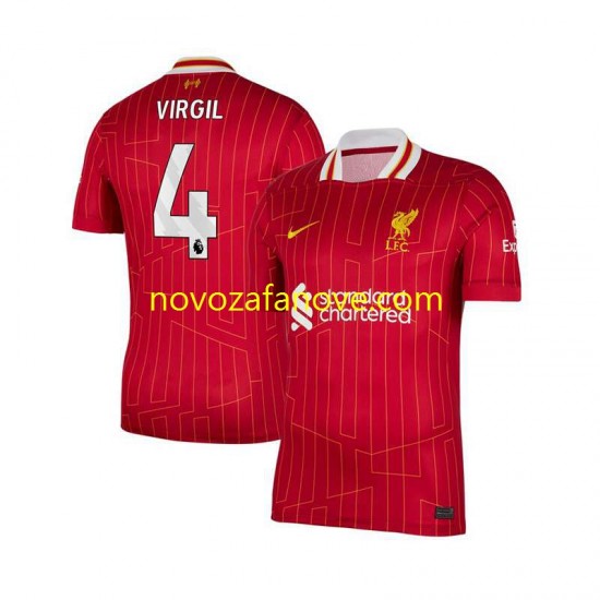 Nogometni Dres Liverpool Virgil van Dijk 4 Muški Domaći 2024-2025 Kratkih Rukava