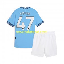 Nogometni Dres Manchester City Phil Foden 47 Dječji Domaći 2024-2025 Kratkih Rukava